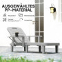 Justerbar Solsäng i Trälook – Fällbart Sidobord 79 x 158 x 88 cm Plast Ljusgrå