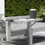 Justerbar Solsäng i Trälook – Fällbart Sidobord 79 x 158 x 88 cm Plast Ljusgrå