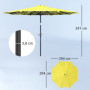 Parasoll Ø300 cm med Lutning & Vev – Tryckt Mönster & Ventilerat Tak
