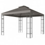 Paviljong 3 x 3 m – UV-skydd, Tvåvåningstak & Stabil Metallram Mörkgrå