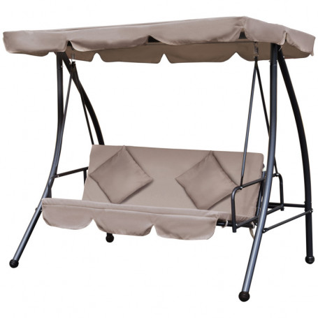 Gungbänk med Liggfunktion, Hammock 3-sits 200x 125 x 170 cm, Beige
