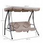 Gungbänk med Liggfunktion, Hammock 3-sits 200x 125 x 170 cm, Beige