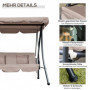 Gungbänk med Liggfunktion, Hammock 3-sits 200x 125 x 170 cm, Beige