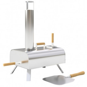 Vedeldad Pizzaugn för Utomhusbruk – Med Pizzasten & Spade, Bärbar D...