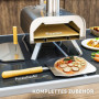 Vedeldad Pizzaugn för Utomhusbruk – Med Pizzasten & Spade, Bärbar Design