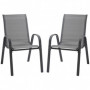 Trädgårdsstolar 2-pack med Metallram och Meshtyg – 70 x 54 x 90 cm