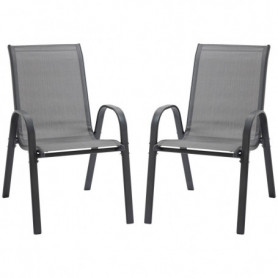 Trädgårdsstolar 2-pack med Metallram och Meshtyg – 70 x 54 x 90 cm