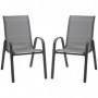 Trädgårdsstolar 2-pack med Metallram och Meshtyg – 70 x 54 x 90 cm