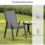 Trädgårdsstolar 2-pack med Metallram och Meshtyg – 70 x 54 x 90 cm