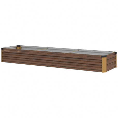 Odlingslåda i Stål för Växter med Djupa Rötter – 240 x 60 x 30 cm
