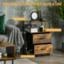 Sidobord Industriell med 2 Lådor & Hyllor – 45 x 40 x 70,5 cm, Vintage Brun