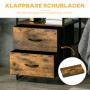 Sidobord Industriell med 2 Lådor & Hyllor – 45 x 40 x 70,5 cm, Vintage Brun