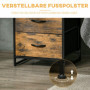 Sidobord Industriell med 2 Lådor & Hyllor – 45 x 40 x 70,5 cm, Vintage Brun