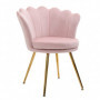 Lotus Fåtölj i Sammet med Guldben – Elegant Design & Komfort, 67 x 64 x 77 cm