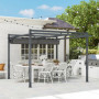 Pergola med Infällbar Tak – UV-skydd & Aluminiumram, 358 cm