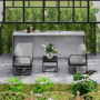3-delat Loungeset för Trädgård med Solstolsfunktion – Metallram & D...