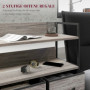 Byrå Industriell Greige med 5 Lådor & Hyllor – Trälook och Stålram 98 x 29 x 85 cm