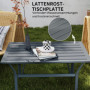 Rektangulärt Trädgårdsbord i Metall – 91,5 x 55 x 45 cm med Lamelldesign Mörkgrå