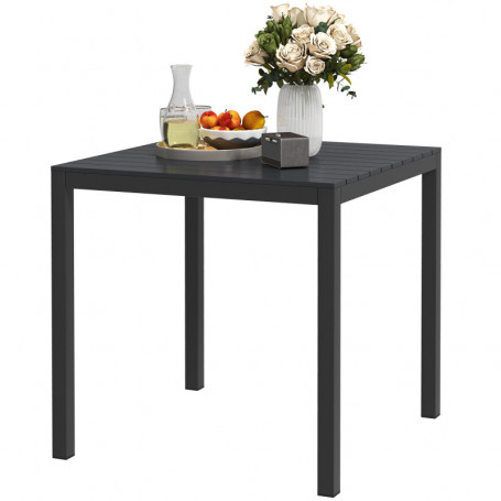 Trädgårdsbord för 4 – 73 x 73 cm Trälook Svart