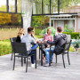 Trädgårdsbord för 4 – 73 x 73 cm Trälook Svart
