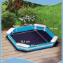 Sandlåda i Trä med 4 Sittplatser – Blå/Vit Nautisk Design 133 x 133 x 16 cm