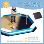 Sandlåda i Trä med 4 Sittplatser – Blå/Vit Nautisk Design 133 x 133 x 16 cm
