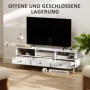 TV-bänk med Lådor & Öppna Fack – För TV upp till 75” 140 x 34 x 45 cm