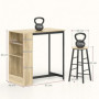 Barbords set + 2 Barstolar med Förvaring – 91 x 49 x 91 cm, Ek Industriell Design