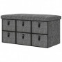 Skobänk med 6 Lådor och Vadderad Sits – 76,5 x 38 x 38 cm, MDF & Tygfinish