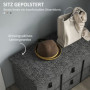 Skobänk med 6 Lådor och Vadderad Sits – 76,5 x 38 x 38 cm, MDF & Tygfinish