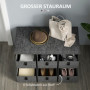 Skobänk med 6 Lådor och Vadderad Sits – 76,5 x 38 x 38 cm, MDF & Tygfinish