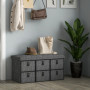 Skobänk med 6 Lådor och Vadderad Sits – 76,5 x 38 x 38 cm, MDF & Tygfinish