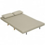 Bäddsoffa 2-sits med Kuddar Sammet Beige 130 x 78 x 79 cm