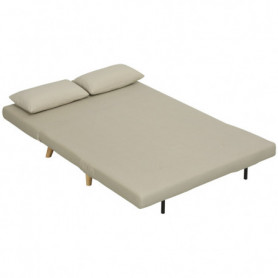 Bäddsoffa 2-sits med Kuddar Sammet Beige 130 x 78 x 79 cm