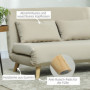 Bäddsoffa 2-sits med Kuddar Sammet Beige 130 x 78 x 79 cm