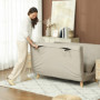 Bäddsoffa 2-sits med Kuddar Sammet Beige 130 x 78 x 79 cm