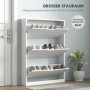 Skoskåp med 3 Hopfällbara Lådor – 80 x 17 x 108 cm, För 12 Par Skor
