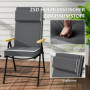 Utomhus Sittdyna med Nackstöd – 120 x 47 x 9,5 cm, Vattenavvisande Mörkgrå