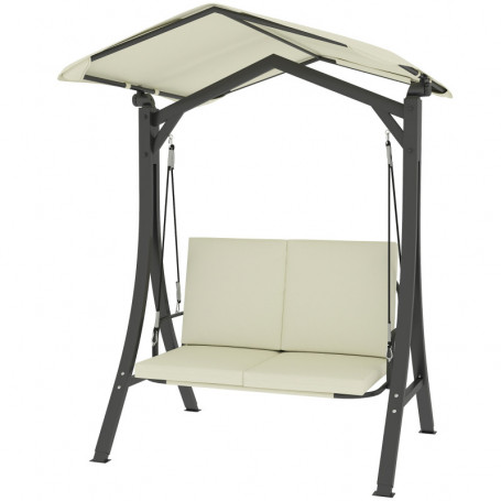 Hammock Gunga med Justerbart UV-Skyddstak och Dubbel Komfortsits – 150 x 120 x 182 cm