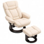 Realx Fåtölj med Fotpall och Justerbar Rygg – Konstläder, 86 x 83 x...