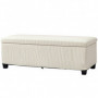 Förvaringspall Manchester Beige med Dold Förvaring och Stålram – 112 x 42 x 40 cm
