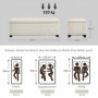 Förvaringspall Manchester Beige med Dold Förvaring och Stålram – 112 x 42 x 40 cm