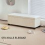 Förvaringspall Manchester Beige med Dold Förvaring och Stålram – 112 x 42 x 40 cm