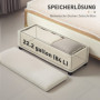 Förvaringspall Manchester Beige med Dold Förvaring och Stålram – 112 x 42 x 40 cm
