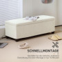 Förvaringspall Manchester Beige med Dold Förvaring och Stålram – 112 x 42 x 40 cm