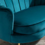 Soffa 2-sits Vintage Blomma Mörkgrön Sammet med Guld Ben