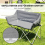 2-sits Campingstol Hopfällbar med Förvaring och Bärväska – 120 x 57 x 95 cm