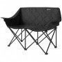2-sits Campingstol med Kylväskor och Bärväska Svart – 145 x 60 x 92 cm