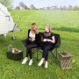 2-sits Campingstol med Kylväskor och Bärväska Svart – 145 x 60 x 92 cm
