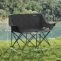 2-sits Campingstol med Kylväskor och Bärväska Svart – 145 x 60 x 92 cm